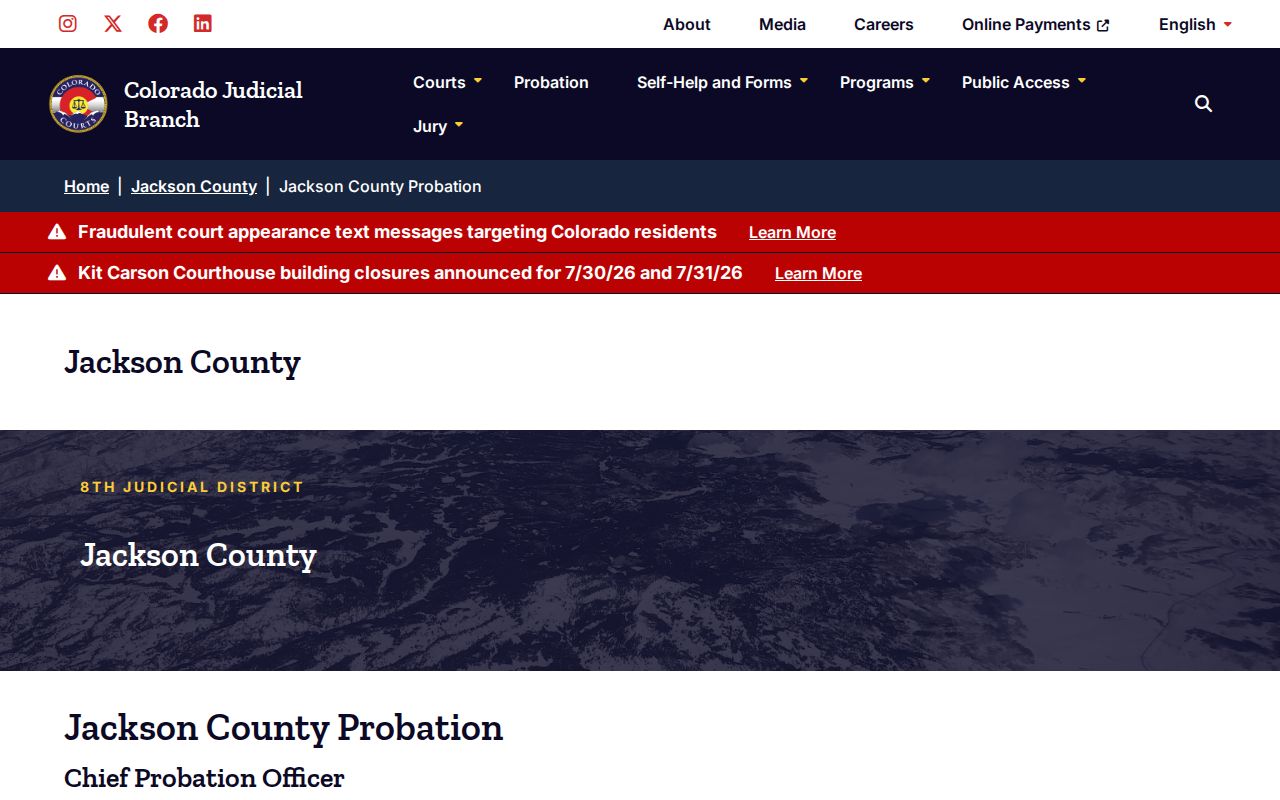 Jackson County probation release supervision contact page
